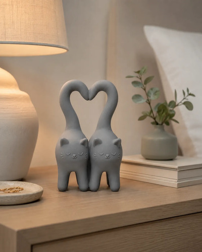 Figura Decorativa - Gatitos Con Cola Corazón - Foto 6