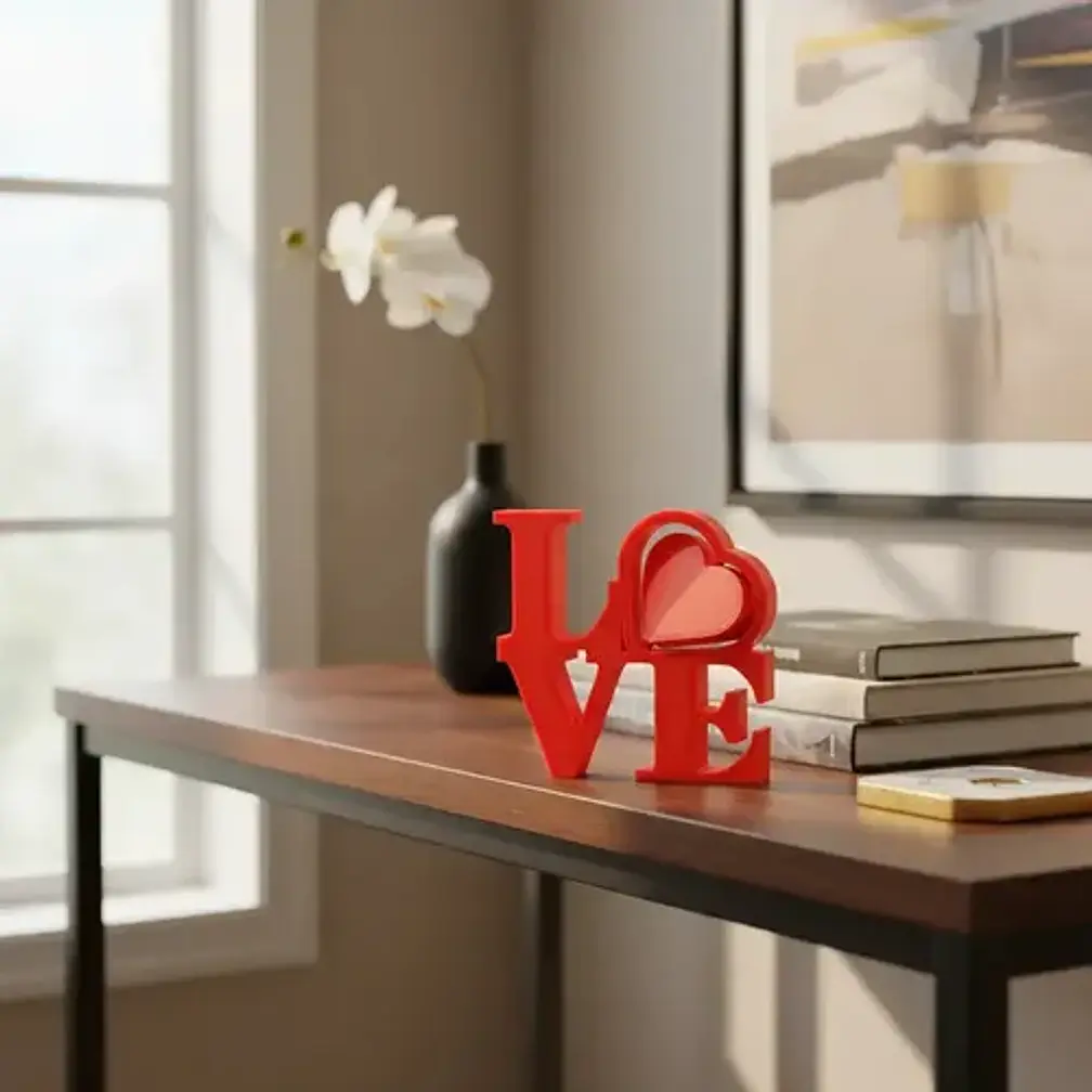 Figura Decorativa - Letrero De Amor Con Corazón 4