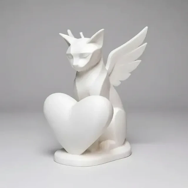 Figura Decoración- Escultura Gato Alado Moderno