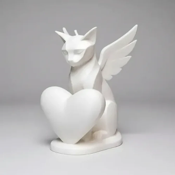 Figura Decoración- Escultura Gato Alado Moderno 2