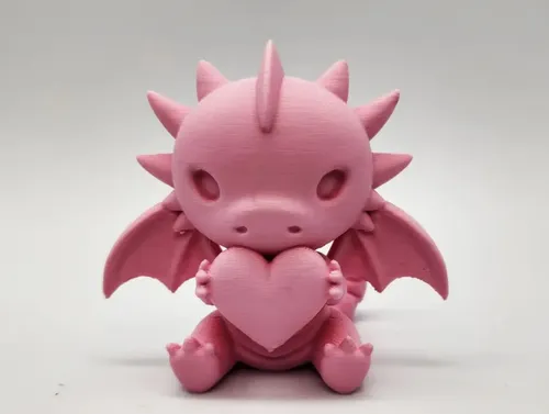 Figura Decorativa - Dragón Con Corazón