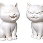 Pack De 2 Esculturas Gatos Felices Y Gruñones - Miniatura 1