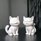 Pack De 2 Esculturas Gatos Felices Y Gruñones - Miniatura 2