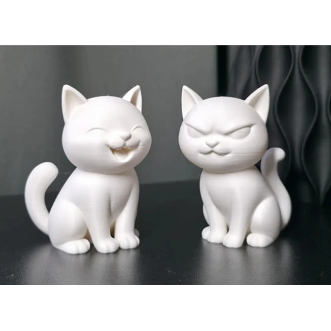 Pack De 2 Esculturas Gatos Felices Y Gruñones 3