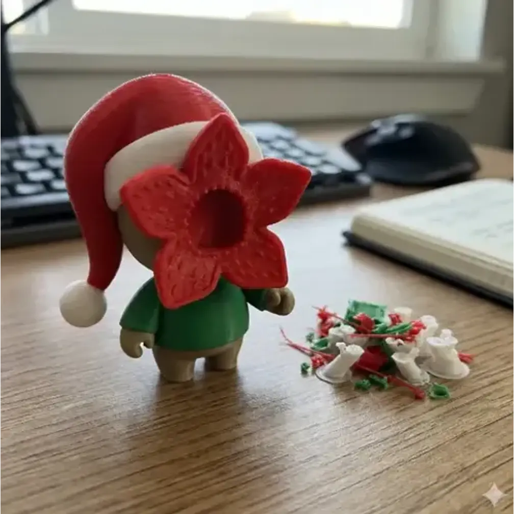 Figura Decorativa De Mini Demogorgon Navideño Chibi 1