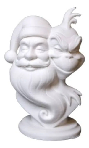 Figura Decoración- Escultura Doble Del Grinch Y Papá Noel