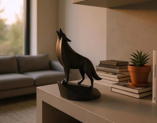 Escultura Lobo Aullador - Foto 2