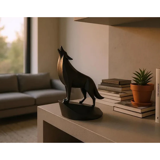 Escultura Lobo Aullador 2