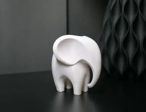 Escultura Elefante Minimalista Blanco - Foto 2