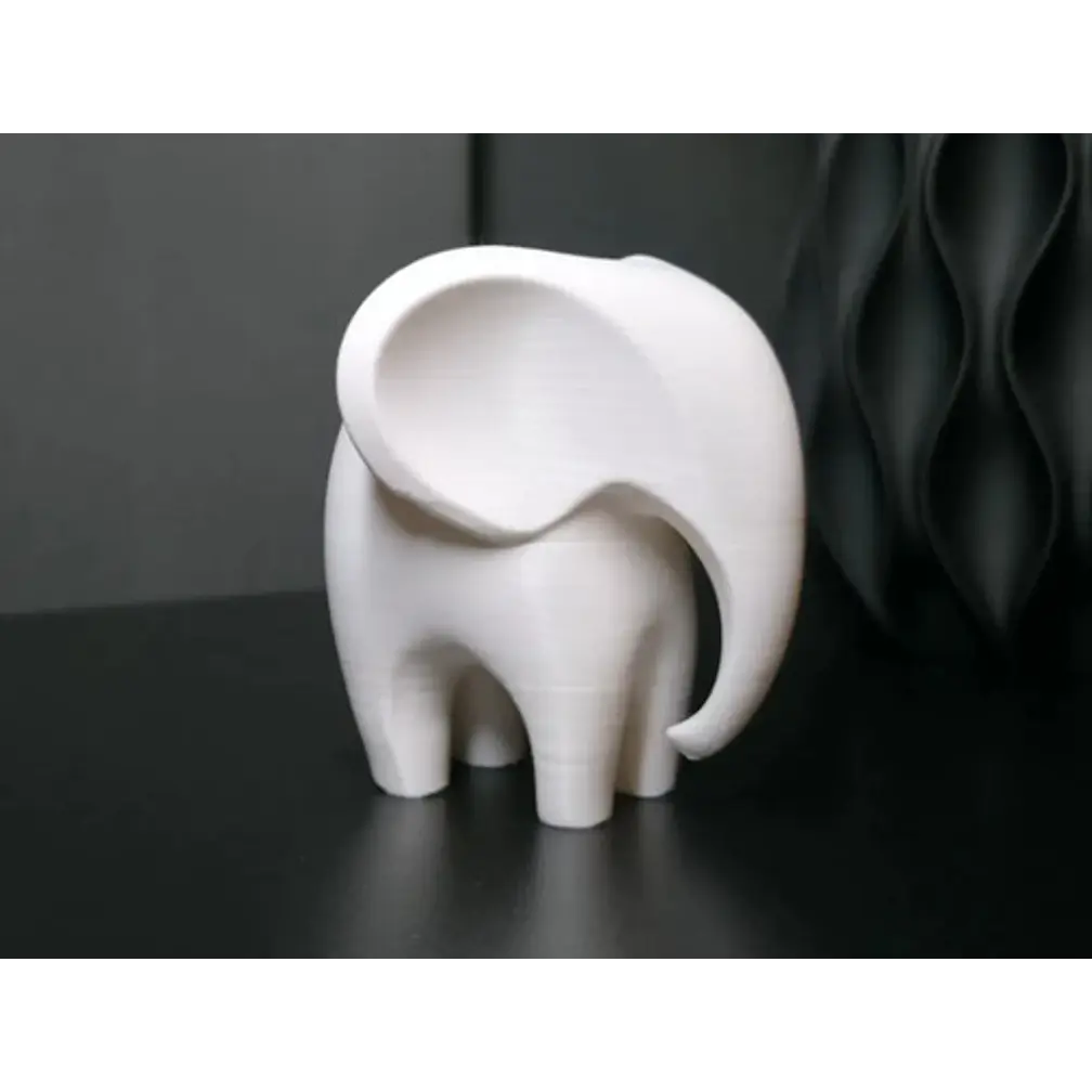 Escultura Elefante Minimalista Blanco 4