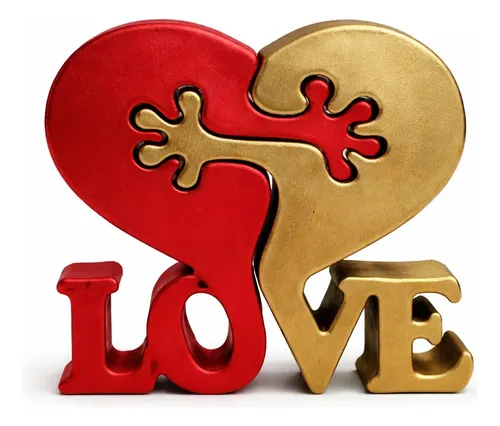 Figura Decorativa - Corazones Enamorados Día De San Valentín