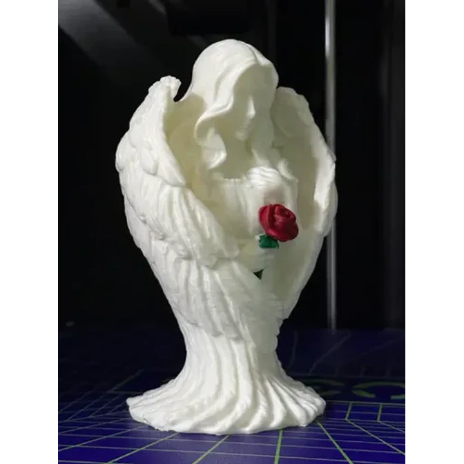 Ángel De Escultura Con Rosa 4