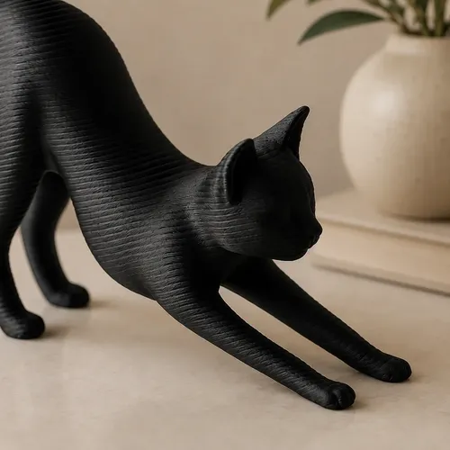 Escultura Gato Estirándose - Foto 2