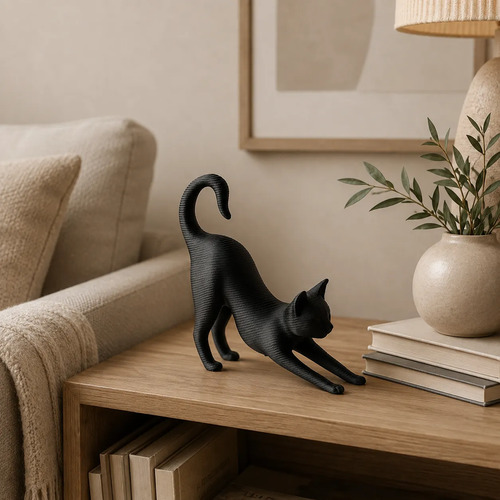 Escultura Gato Estirándose - Foto 3