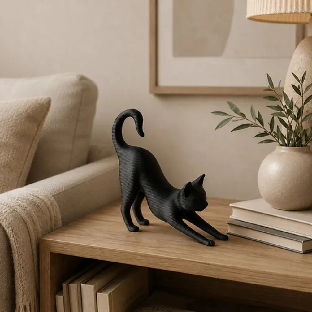 Escultura Gato Estirándose 3