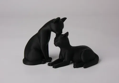 Escultura Gatos Minimalistas En Pareja
