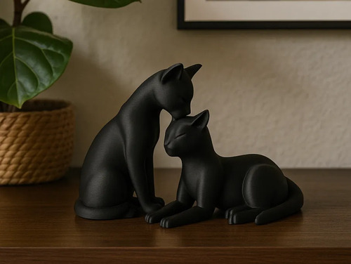 Escultura Gatos Minimalistas En Pareja - Foto 2