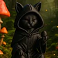 Escultura Gato Negro Mago - Miniatura 2