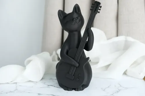 Escultura Gato Rockstar