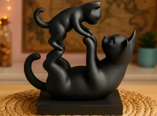 Escultura Gatos Juguetones - Foto 2