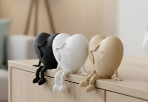 Corazón Estrellado Articulado Sentado - Pack 3