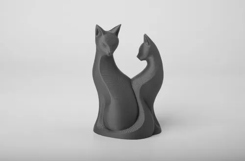 Escultura Gatos En Pareja