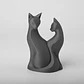 Escultura Gatos En Pareja - Miniatura 1
