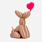Figura San Valentín - Perro Globo Sentado Con Corazón - Miniatura 3