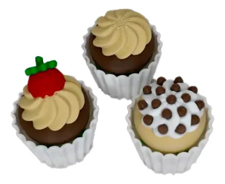 Figuras Clickers Cupcake (pack 3 Un)