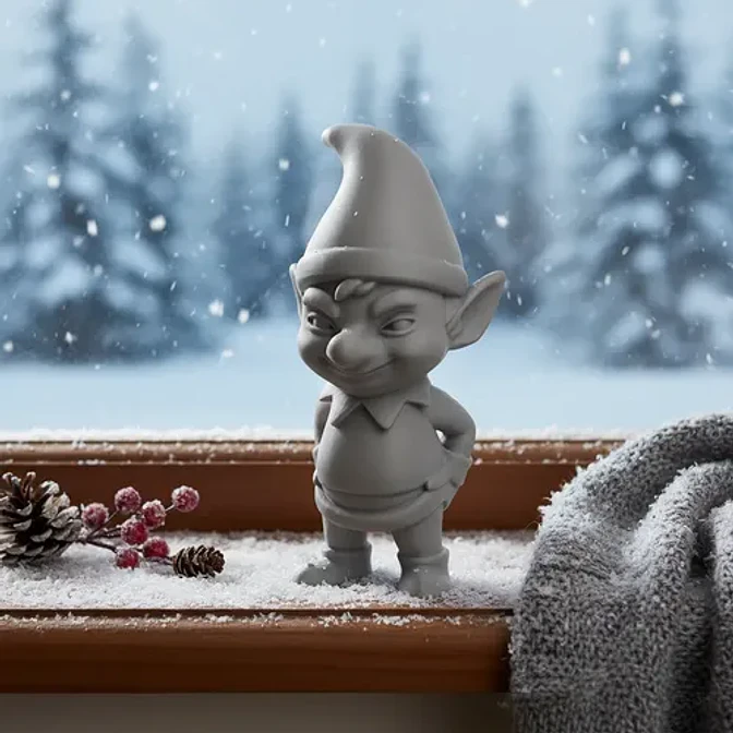 Figura Decorativa De Duende Travieso Invierno 3