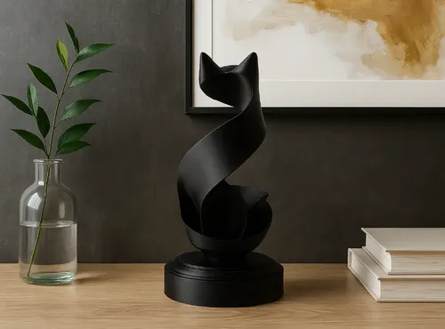Escultura Gato De Cinta - Foto 2
