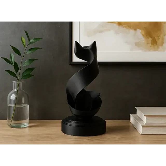 Escultura Gato De Cinta