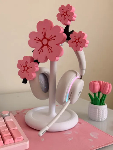 Soporte De Auriculares Sakura Flor De Cerezo Prints Patro - Foto 4