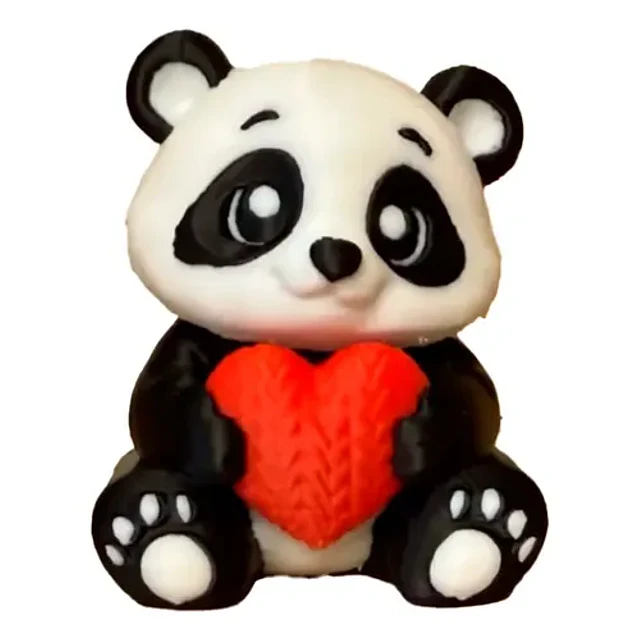 Figura Oso Panda Con Corazón - San Valentín