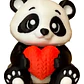 Figura Oso Panda Con Corazón - San Valentín - Miniatura 1