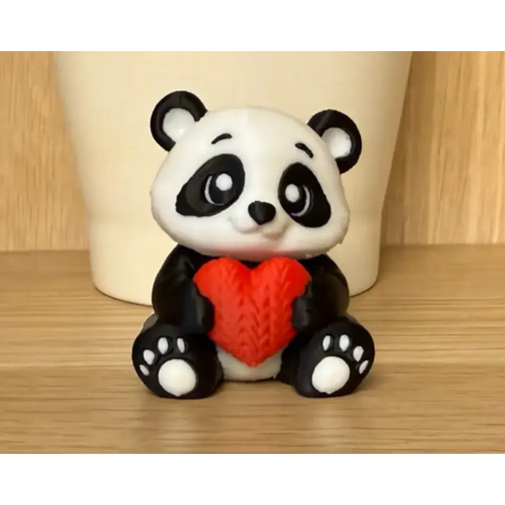 Figura Oso Panda Con Corazón - San Valentín 2