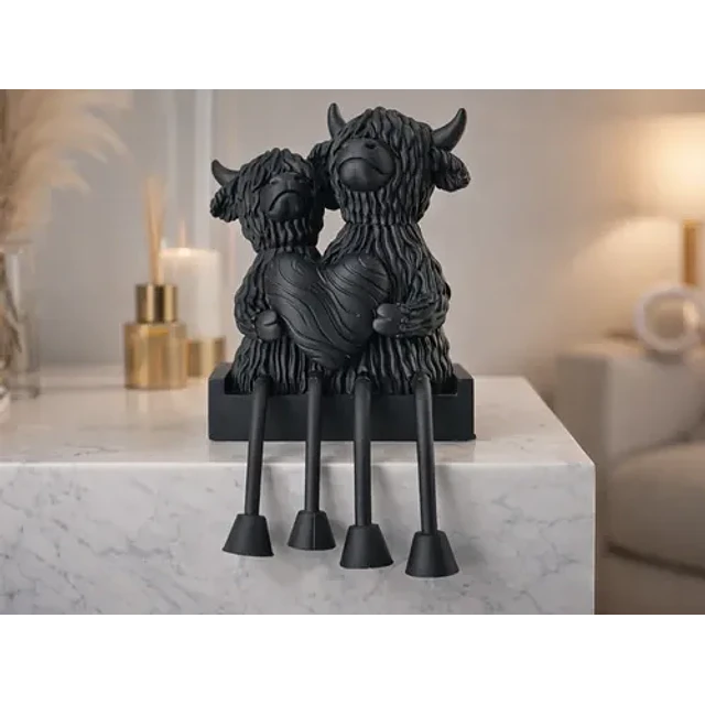 Escultura- Vacas De Highland Enamoradas