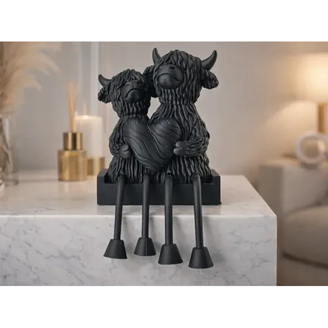 Escultura- Vacas De Highland Enamoradas 2