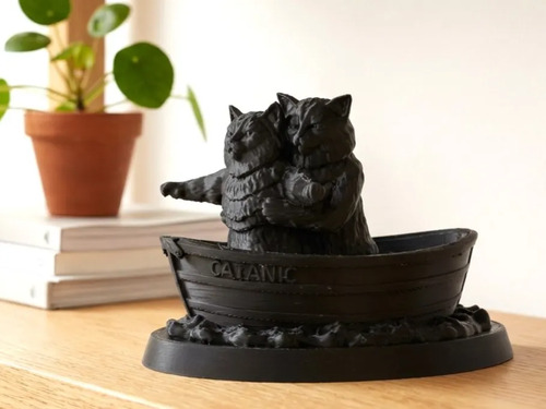 Escultura- Gatos Escena De Titanic - Foto 2