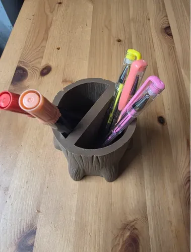 Organizador De Escritorio Multiusos Tronco De Árbol