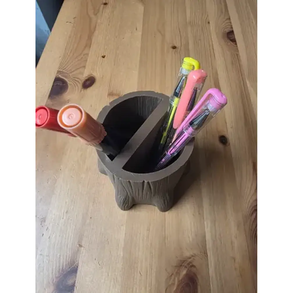 Organizador De Escritorio Multiusos Tronco De Árbol 1