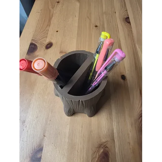 Organizador De Escritorio Multiusos Tronco De Árbol