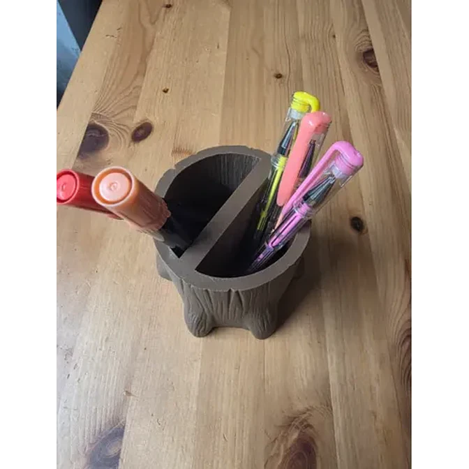 Organizador De Escritorio Multiusos Tronco De Árbol 1