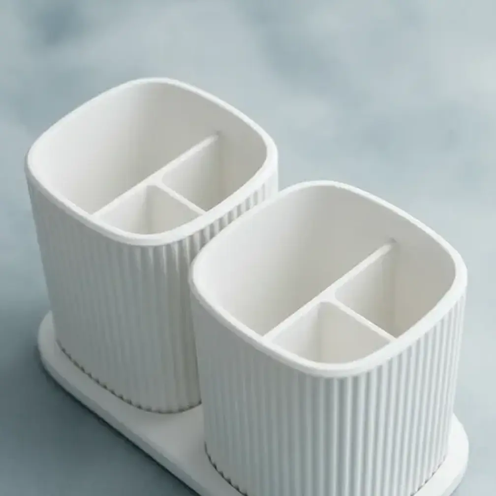 Porta Cepillo De Dientes Pack 2 Incluye Bandeja Para Baño 3