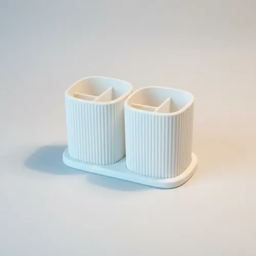 Porta Cepillo De Dientes Pack 2 Incluye Bandeja Para Baño - Foto 4