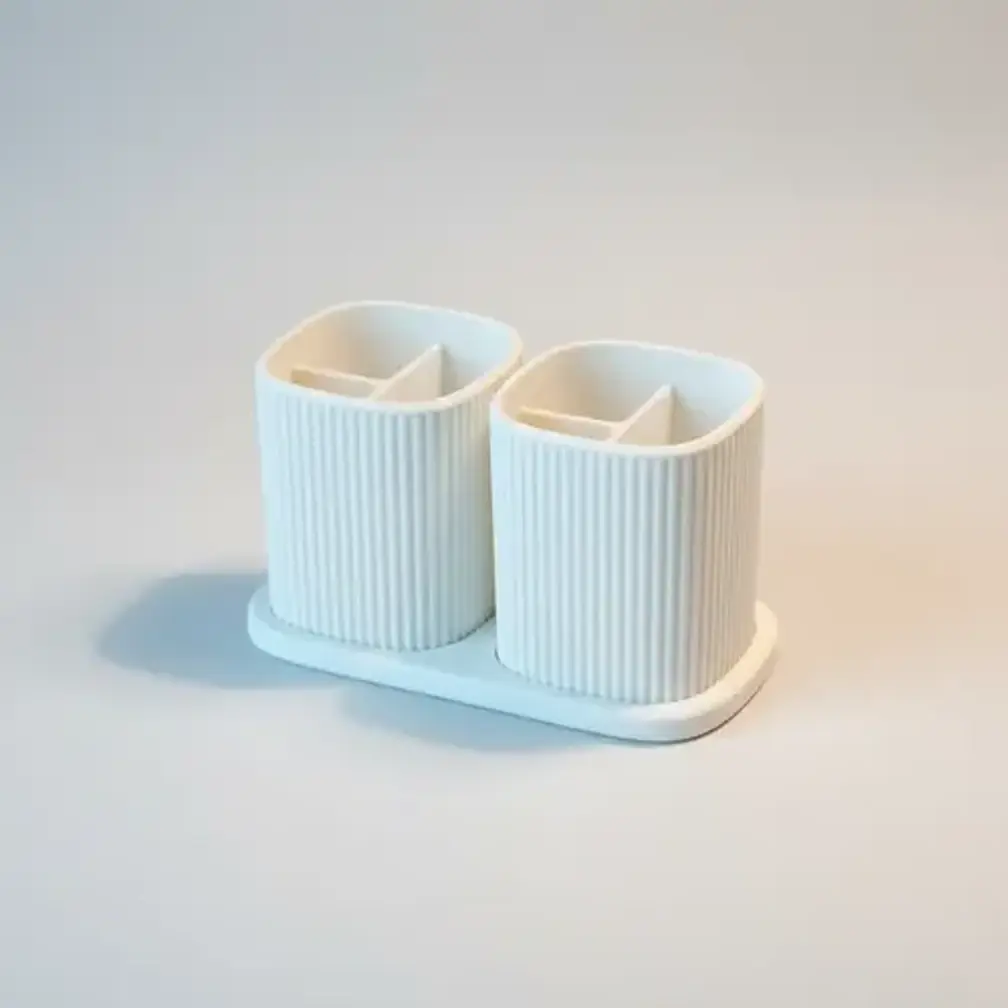 Porta Cepillo De Dientes Pack 2 Incluye Bandeja Para Baño 4
