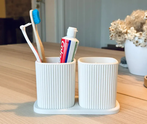 Porta Cepillo De Dientes Pack 2 Incluye Bandeja Para Baño - Foto 5