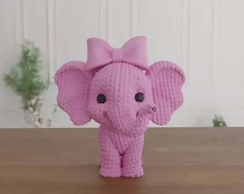 Figura Elefante Adorable De Punto - Foto 2