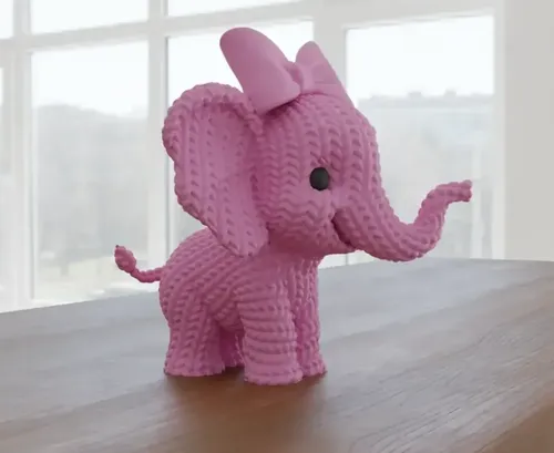Figura Elefante Adorable De Punto - Foto 3