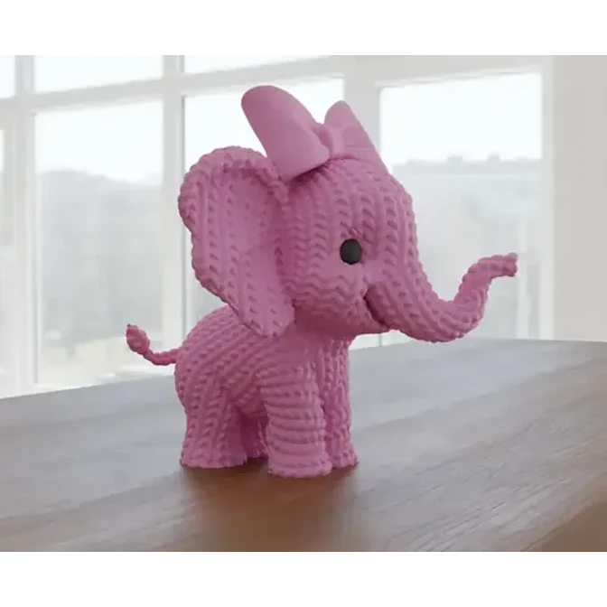 Figura Elefante Adorable De Punto 3